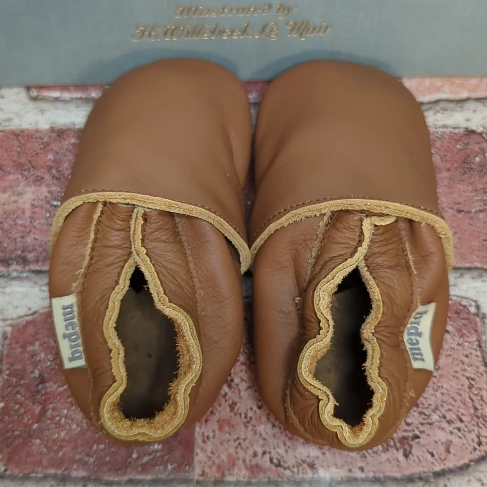 Mepiq Brown Leather Baby Walker Shoes 6-12 Mos.